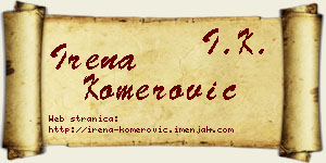 Irena Komerović vizit kartica